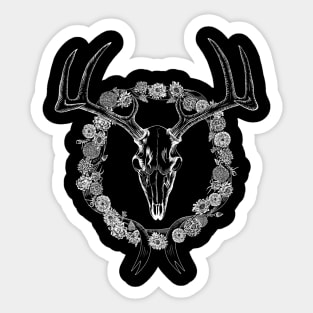 Witch Totem - Deer Skull In Flowers Sticker